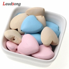 10 sztuk/partia 22mm naturalne wielokolorowe serce urok drewniane koraliki robić tworzenia biżuterii Diy naszyjnik bransoletka biżuteria zroszony