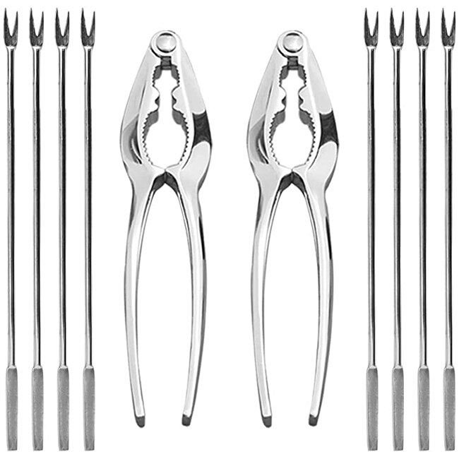 Seafood Gereedschap Set-10/12Pcs Kreeft Crackers En Picks Set, krab Been Cracker &amp; Vorken Moer Cracker-Keuken Gereedschap: 10PCS-A