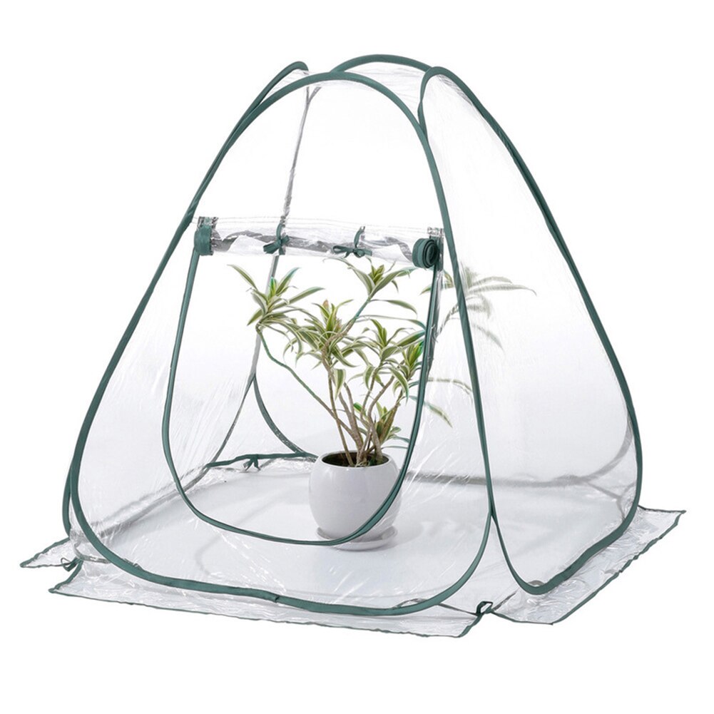 Foldbart transparent havedæksel vokse mini plante telt gård drivhus indendørs udendørs isoleringsark 70 x 70 x 80cm