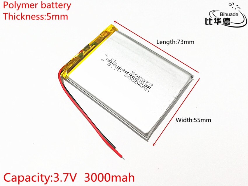 1 stück/lot liter energieakku 3.7v 2500 mah 505573 lithium-polymer-akku li-ion lipo wiederaufladbarer akku