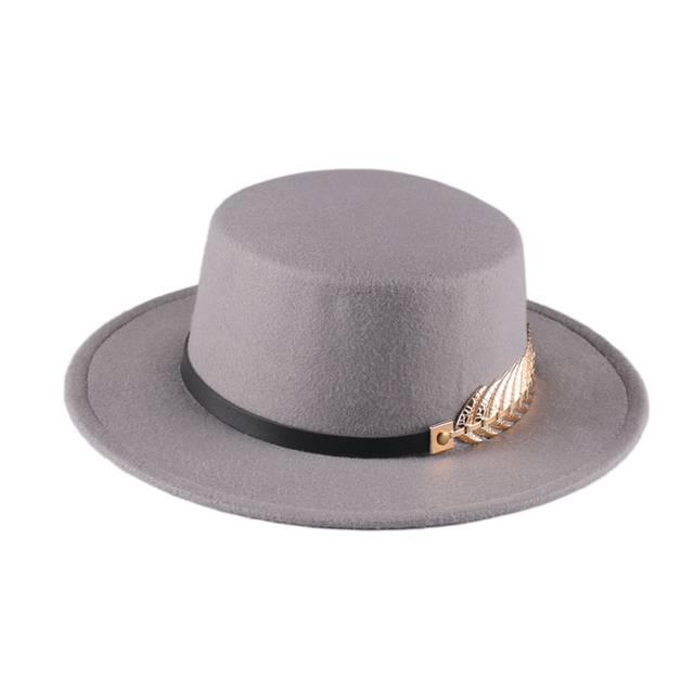 Retro Vilten Hoeden Zwart Voor Vrouwen Met Brede Rand Riem Kerk Mannen Jazz Godfather Fedora Hoed Versierd Dames Schipper hoed Platte: 1