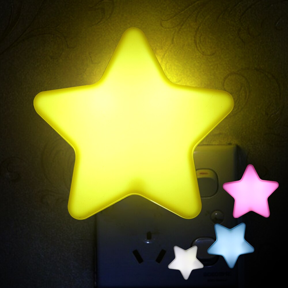 Light Sensor Control Mini Star LED Night Light for Dark Night Children Bedroom Bedside Lamp with EU/US Plug Baby Sleeping Light
