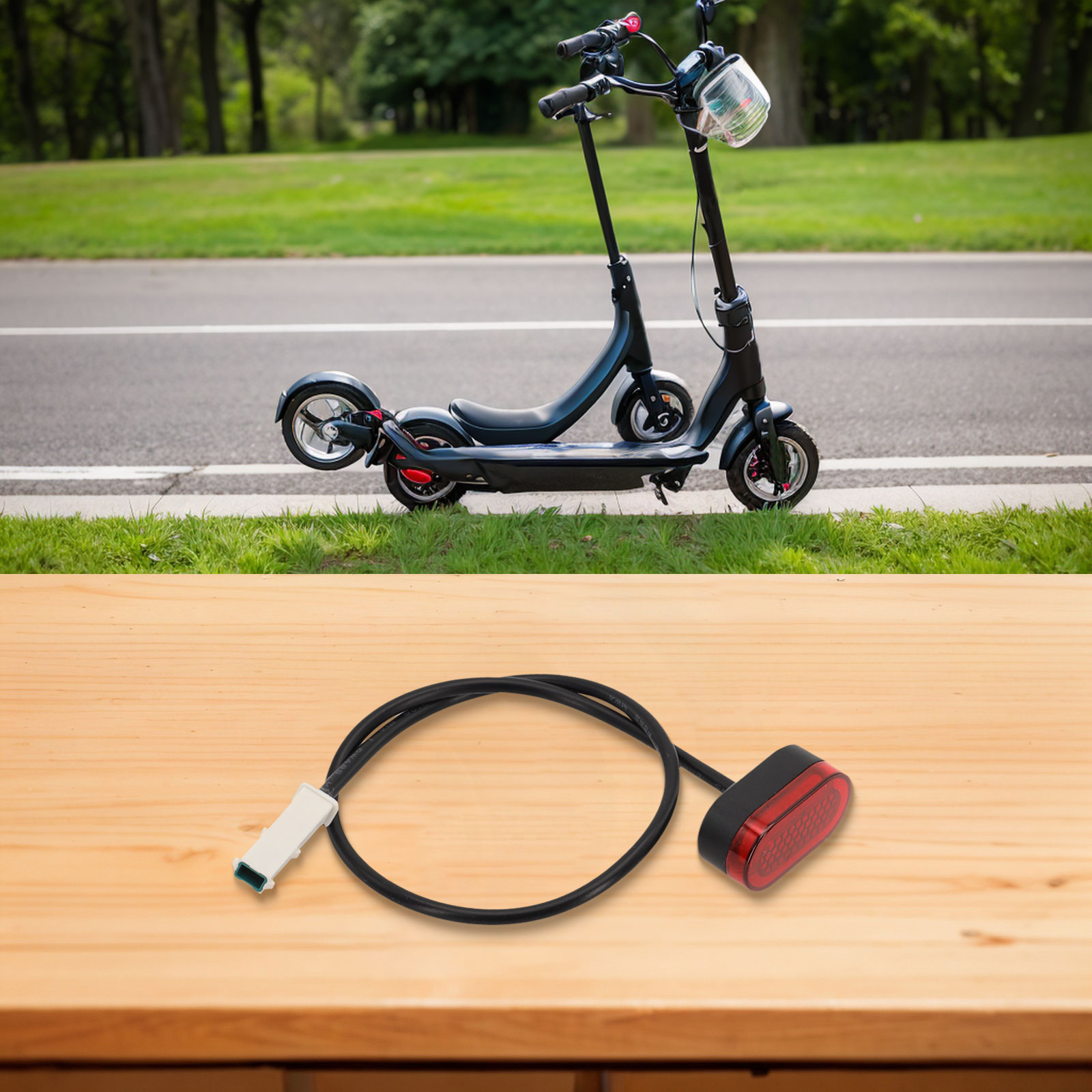 Baglygte til løbehjul, el-løbehjulstilbehør, køresikkerhed, køresikkerhed, enkel struktur, slidstærk, nem at installere