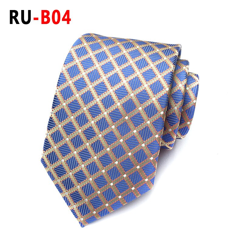 Silk Jacquard 8 cm Plaid Tie Suit Business Tie: RU-B04