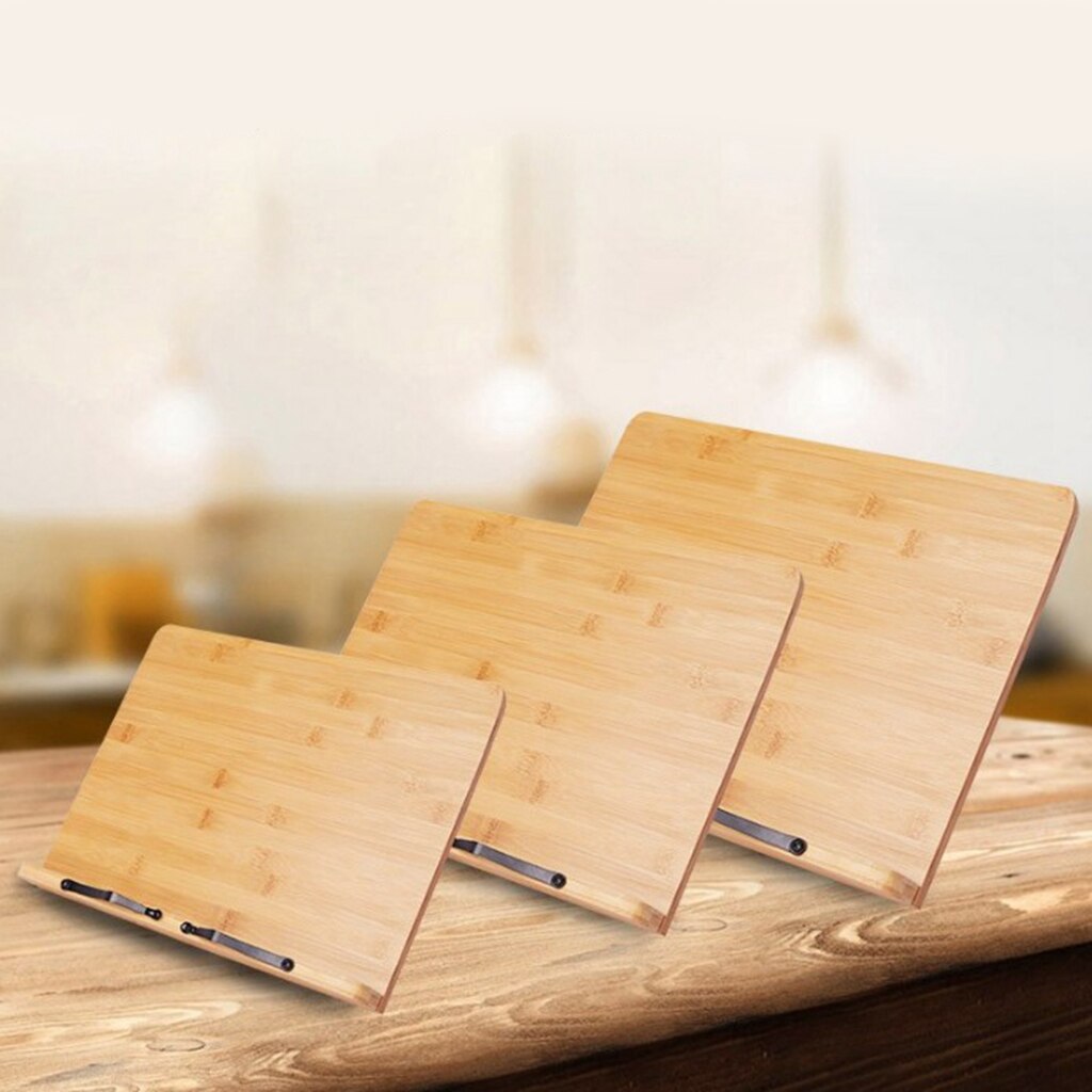 Bamboo Book Tray Rack Adjustable Document Cookbook... – Grandado