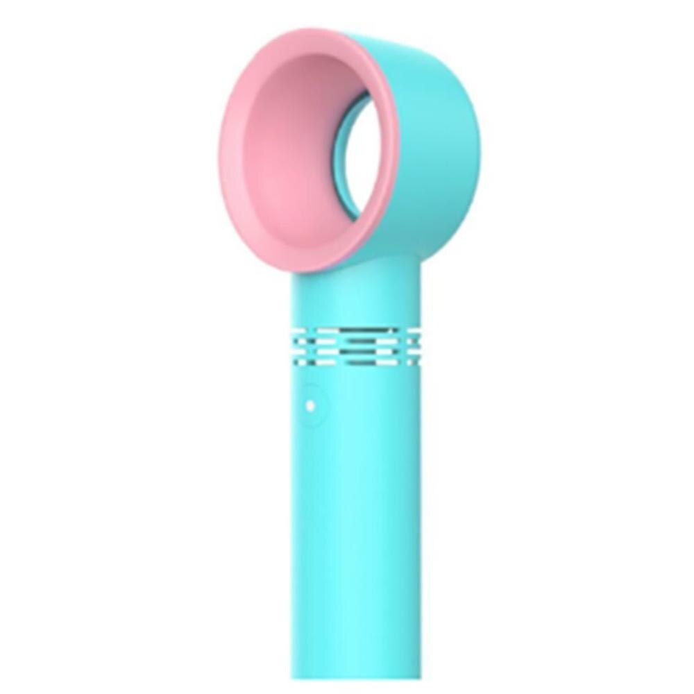 USB Oplaadbare Draagbare Bladeless Fan Handheld Mini Luchtkoeler Geen Blad Handy Fan Met 3 Ventilator Snelheid Niveau LED Indicator: green color