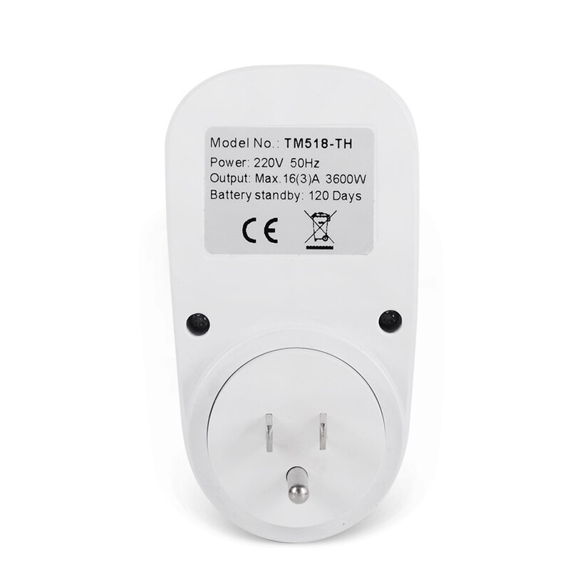 6 PCS/Lot Thai Plug Outlet Digital Time Control Weekly Programmable Plug-in Timer Switch Wall Clock Power Socket 220V AC 16 A