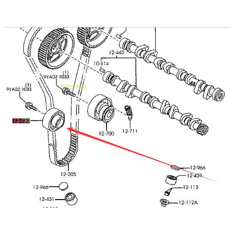 Accesorios de coche, correa de distribución del motor, polea idler, FS01-12-730, para Mazda 323 family protege 1,8 626 1991-1999 premacy Haima 3