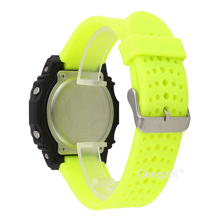 16mm silikone urrem, der passer til casio g shock aw -590 591 awg -m100a m100b awg -m100 g-7700 awg -100 awg -101: Grøn