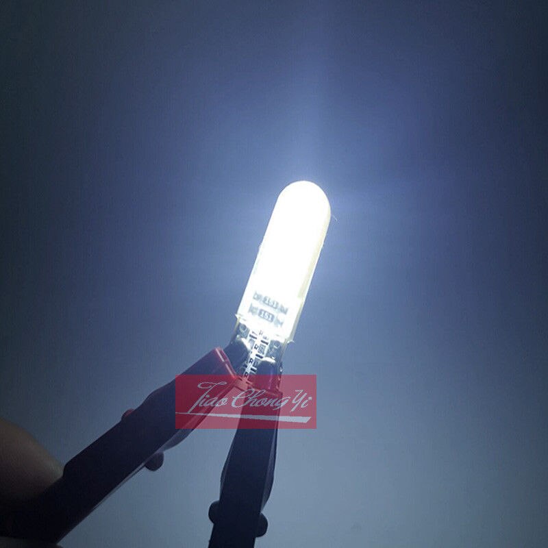 T10 W5W LED interior del coche luz COB de silicona auto lámpara de señal 12V 12V 194 de 501 bombilla de estacionamiento de cuña lateral para lada estilo de coche 1-10 Uds: White / 10PCS