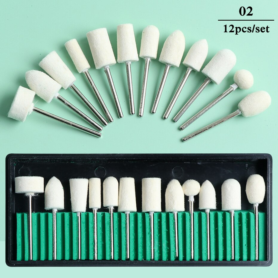 1 set spikborrar stenfräs elektrisk manikyr verktygssats nagelbits nagelband karbid burr pedikyr nail art verktyg  be1560: 02