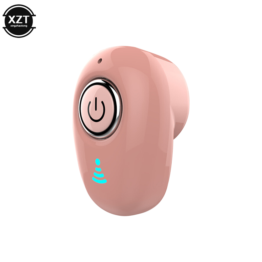 Mini Invisible Ture bezprzewodowe słuchawki kompatybilne z Bluetooth zestaw głośnomówiący Hifi Stereo HD zestaw słuchawkowy do rozmów słuchawki douszne z mikrofonem: Różowy