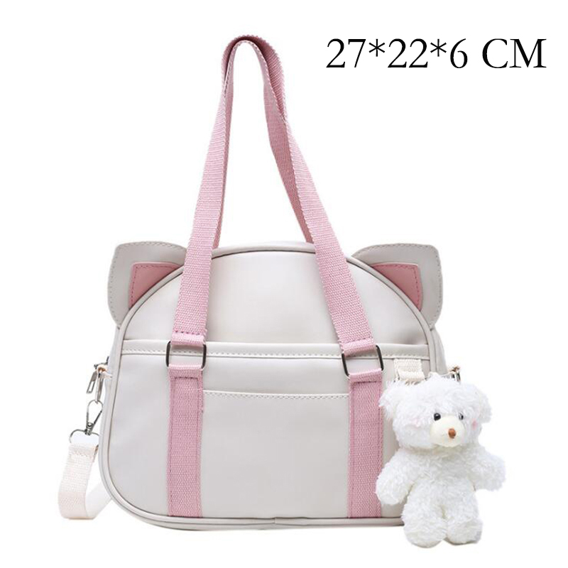 Lovely Japanese School Students Bags JK Bag Girl Briefcase Bookbag Travel Messenger Bags Shoulder Bags: Ears Bag A