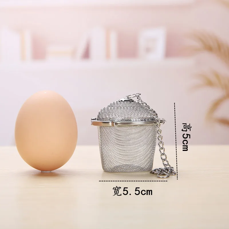 304 Stainless Steel Tea Ball Strainer Mesh Herbal Infuser Filter Tea Leaf Spice Tea Strainer Boil soup for Teapot Kitchen Tool: Brown