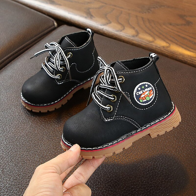herbst freundlicher Schuhe Mädchen Jungen Stiefel lässig nicht-Unterhose Puffer Schock Knöchel Schuhe freundlicher Neue Turnschuhe Baby Schnee Stiefel: Schwarz / 23
