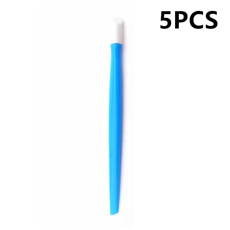 Soft Nail Cuticle Pusher Plastic Rubber Roze Kleur Nail Gereedschap Set Nail Art Manicure Accessoires: 5PCS Blue