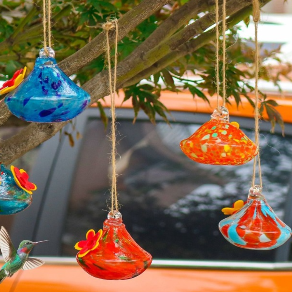 Durable Droplet Shaped Hummingbird Feeder Hanging Glass Ball Bird Automatic Feeder Practical Bird Drinking Fountain For Window