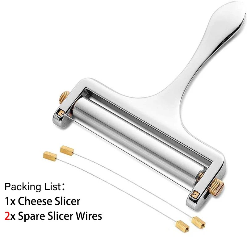 Cheese Slicers Adjustable Thickness Heavy Cheese Cutters with Wires for Soft Semi-Hard Cheese Butter 1-4 Cutting Wires Included: plum