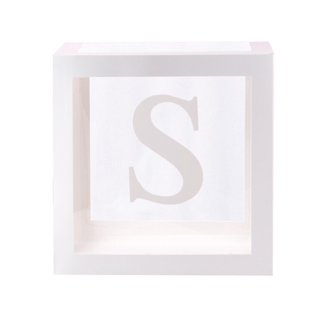 Lettre A-Z Cube Transparent coffrets enfant anniversaire bébé douche fête décoration emballage buffalo plaid emballage boîte: S