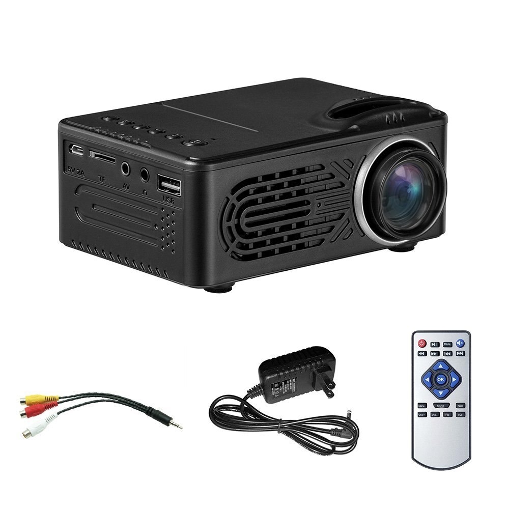 LCD Mini Projector, Multimedia Draagbare Home Theater Projector Ondersteuning 16: 9 & 4: 3 Full HD 1080 P, USB, AV, Tf-kaart voor 25-80 inch IK: Default Title