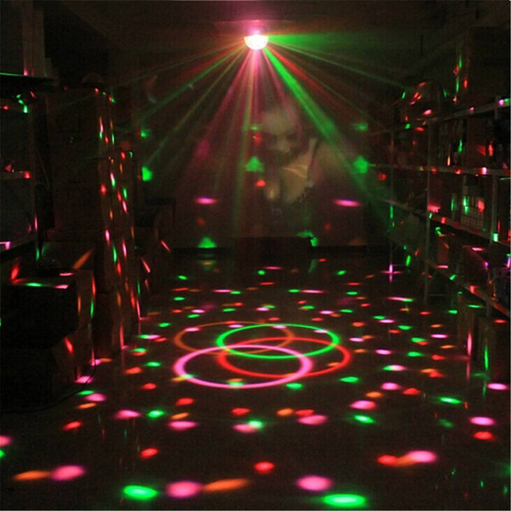 3W RGB LED Stadium Effect Verlichting Sound Activated Roterende Bean DJ Disco Ball Party Strobe Lichten Voor Home Party kerst Xmas