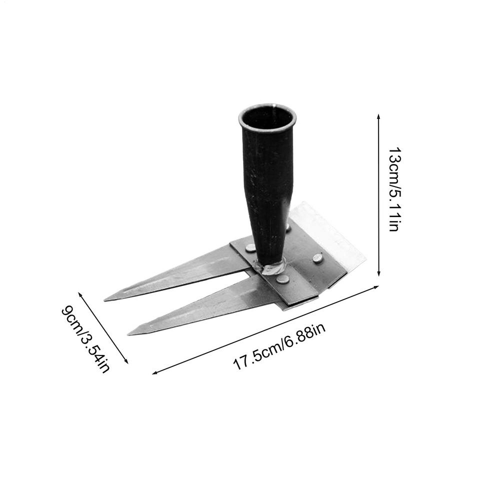 Herramientas de deshierbe agrícola, rastrillo de cinco dientes de acero al manganeso multifuncional desmontable completo: Conjunto 2