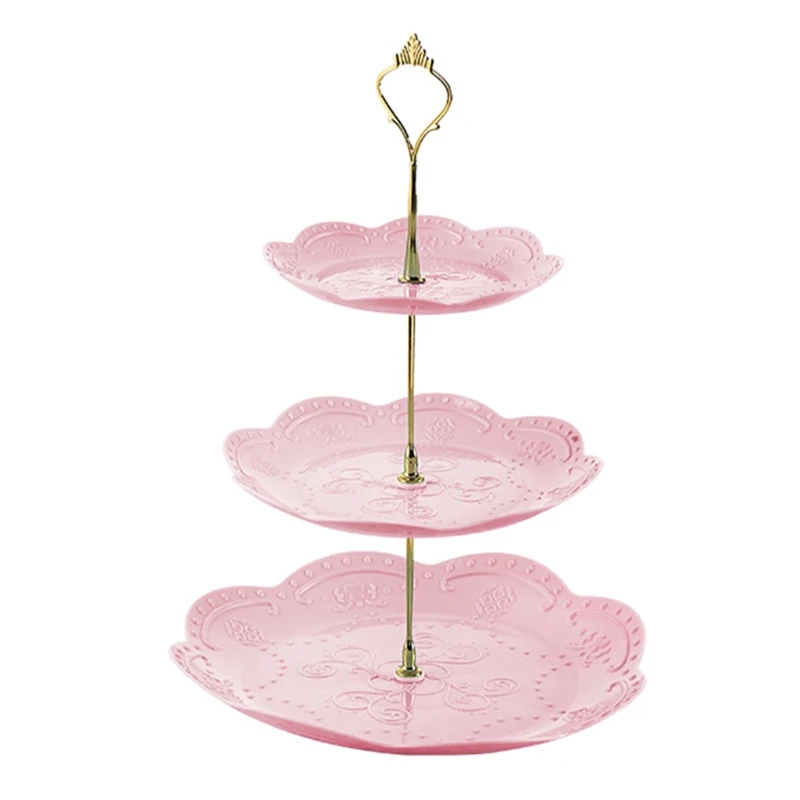 Detachable Cake Stand European Style 3 Tier Pastry Cupcake Fruit Plate Serving Dessert Holder Wedding Party Home Decor: Chocolate