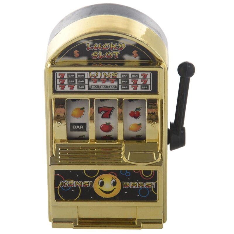 Mini Casino Jackpot fruits Machine à sous tirelire jeu jouet pour enfants adulte décompression jouets Machine à sous jouet: Gold