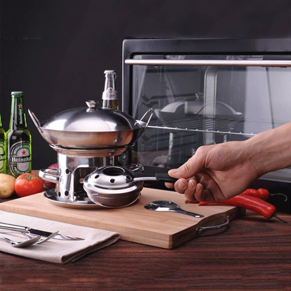 Portable Mini Alcohol Stove Windproof Alcohol Burner Stainless Camping Stove For Outdoor Hiking Cooking Drinks Stove