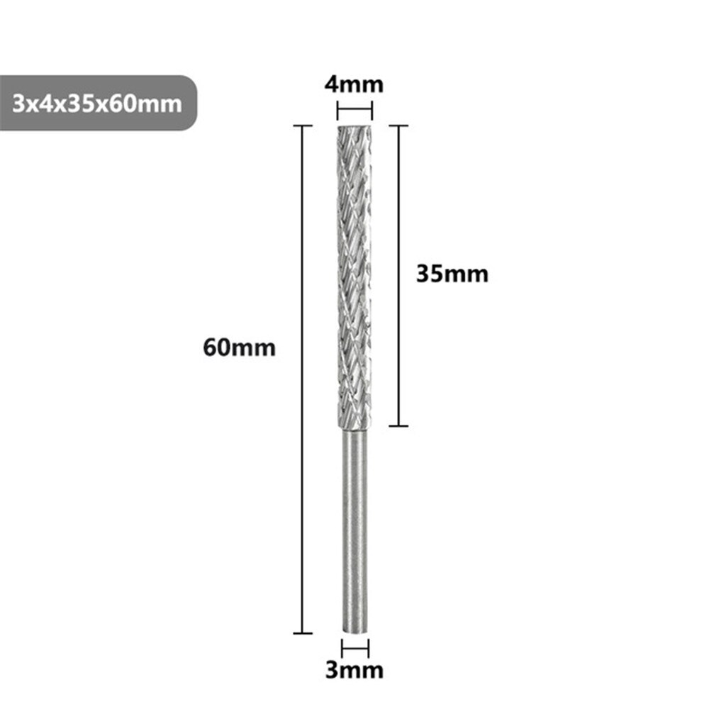 1/8'' Shank HSS Rotary File 3mm 4mm 5mm 6mm Double Cut Rotary Burr