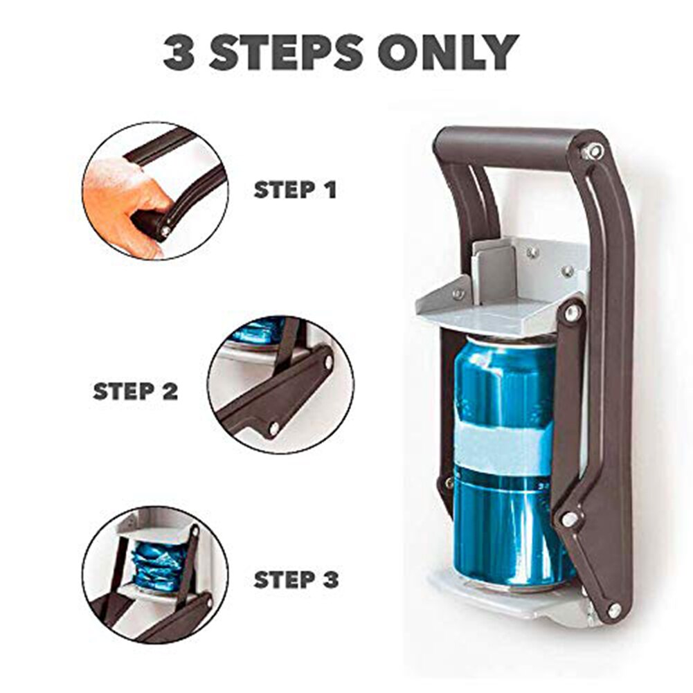 16oz Heavy Duty Wall Mounted Pull Can Crusher Recycler Bottles Recycling Tool Itis quite easy to crush cans in order Can Crusher