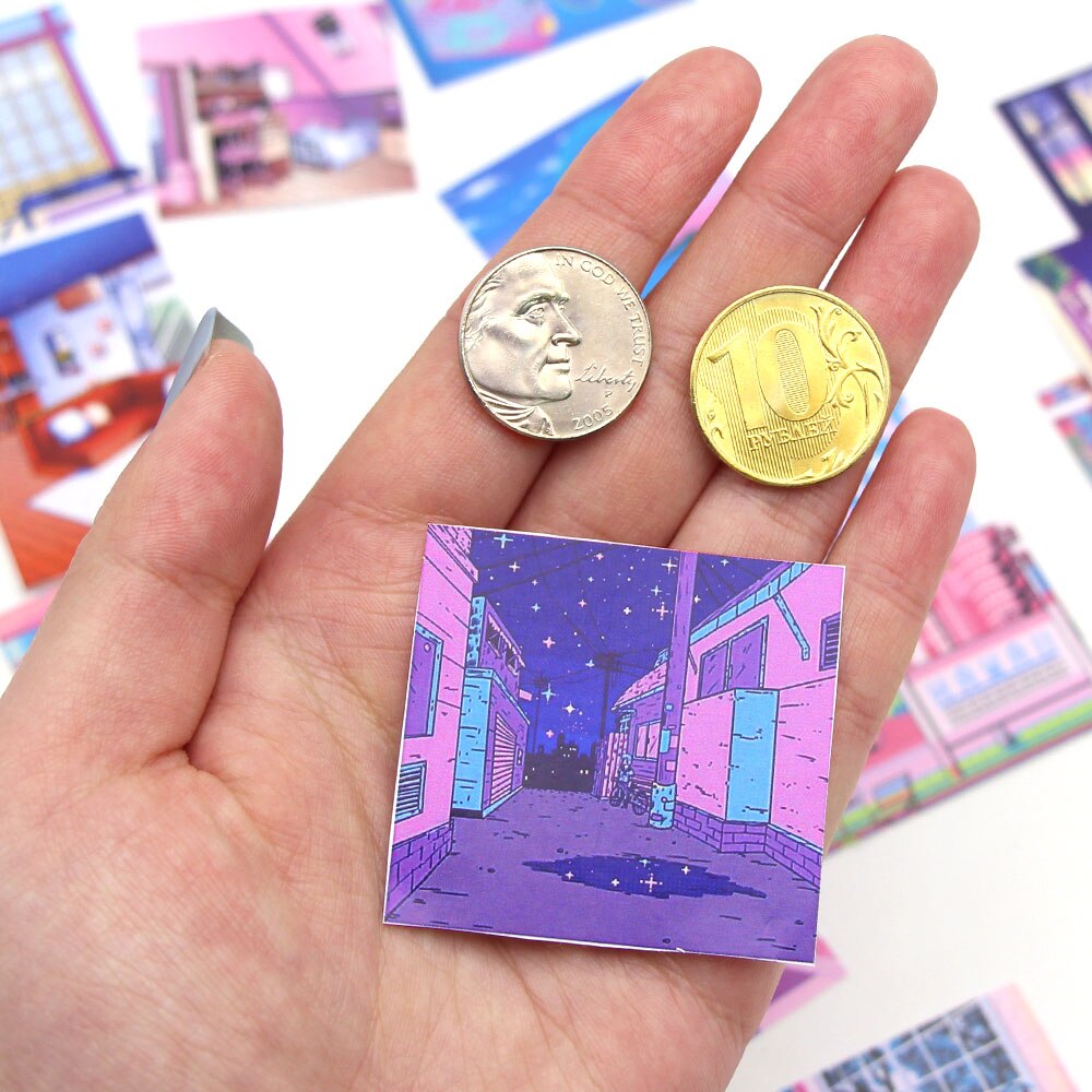 4Sheets Pink Series Stickers Aesthetic Stickers Retro Vaporwave Paper Sticker Scrapbooking Decorative Diary Planner Stationery