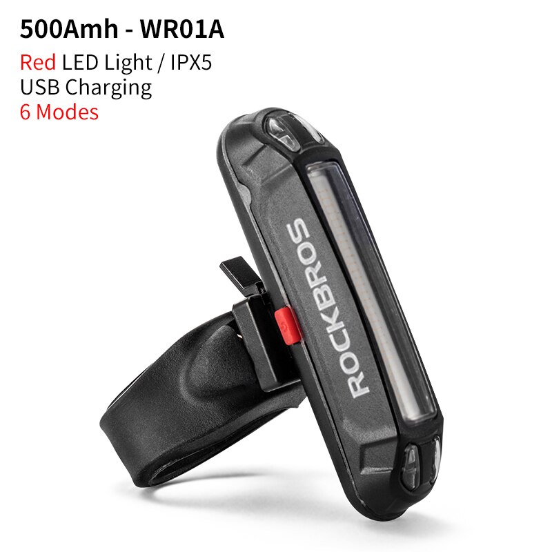 ROCKBROS Bicycle Light Rear Bike Lights LED USB Cycling Tail Lamp Bicycle Saddle Light luces bici MTB Accessories Bike Taillight: A54BK