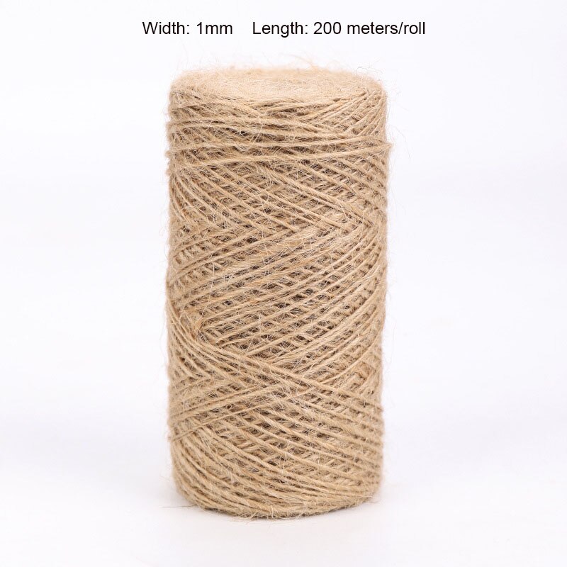 Cuerda de Yute Natural de 1mm, 3mm, 4mm, 5mm, 6mm, 8mm y 10mm, cordón de macramé para decoración del hogar, decoración para de rascado de mascotas, manualidades DIY