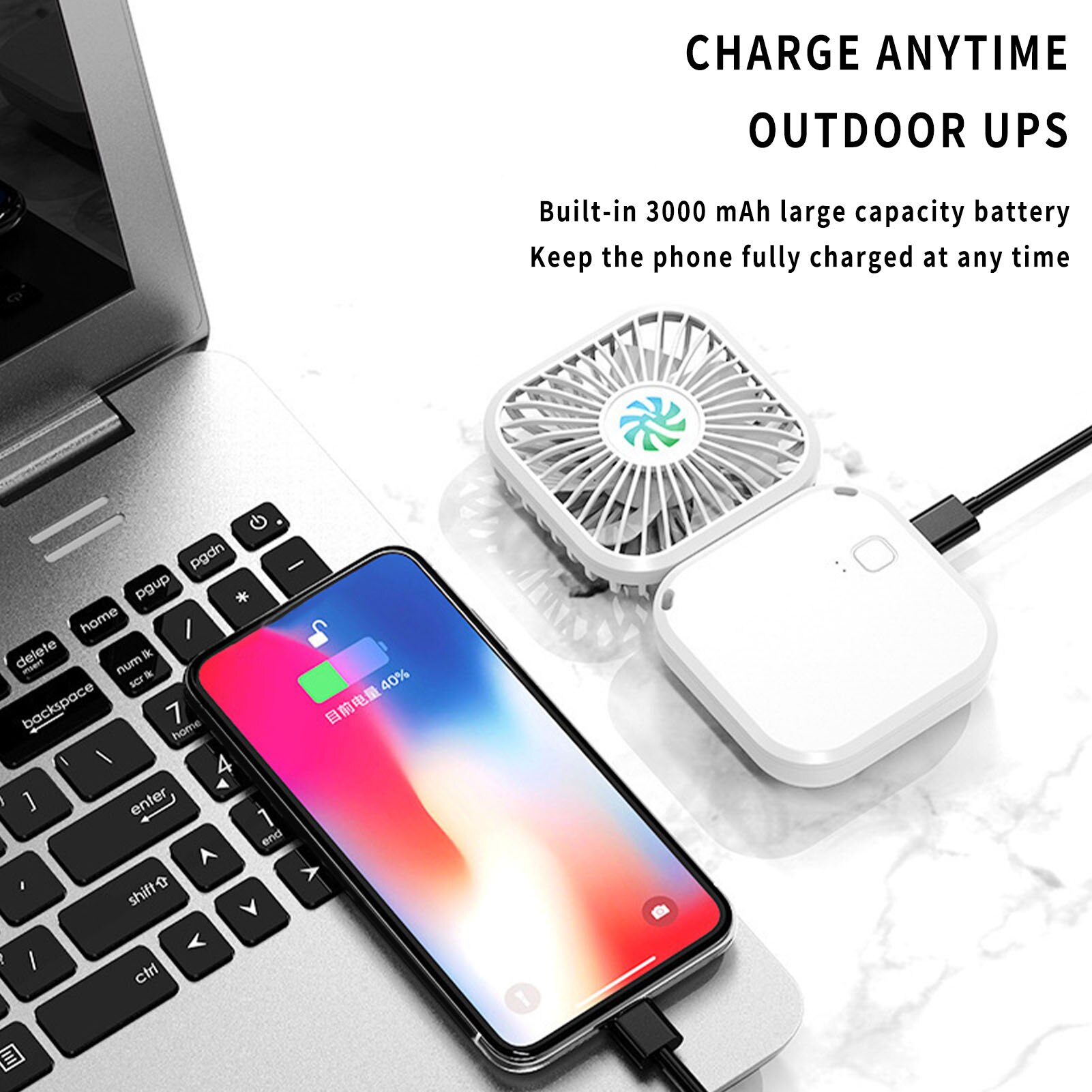 Hanging Waist Fan USB Charging Hanging Neck Fan Mini Handheld Lazy Multi-function Portable Desktop Small Originality Fan