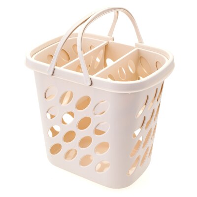 Ekstra stor hæmmer plast vasketøjskurv vasketøj spand snavset tøj pincet rotting husholdning badeværelse beskidt tøj opbevaring: Beige dobbeltkurv