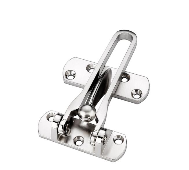 Swing Bar Deurslot Home Security Deurslot, Voordeur Sloten Voor Kinderen, thuis Versterking Lock Voor Swing-In Deuren, Zinklegering: Brushed silver