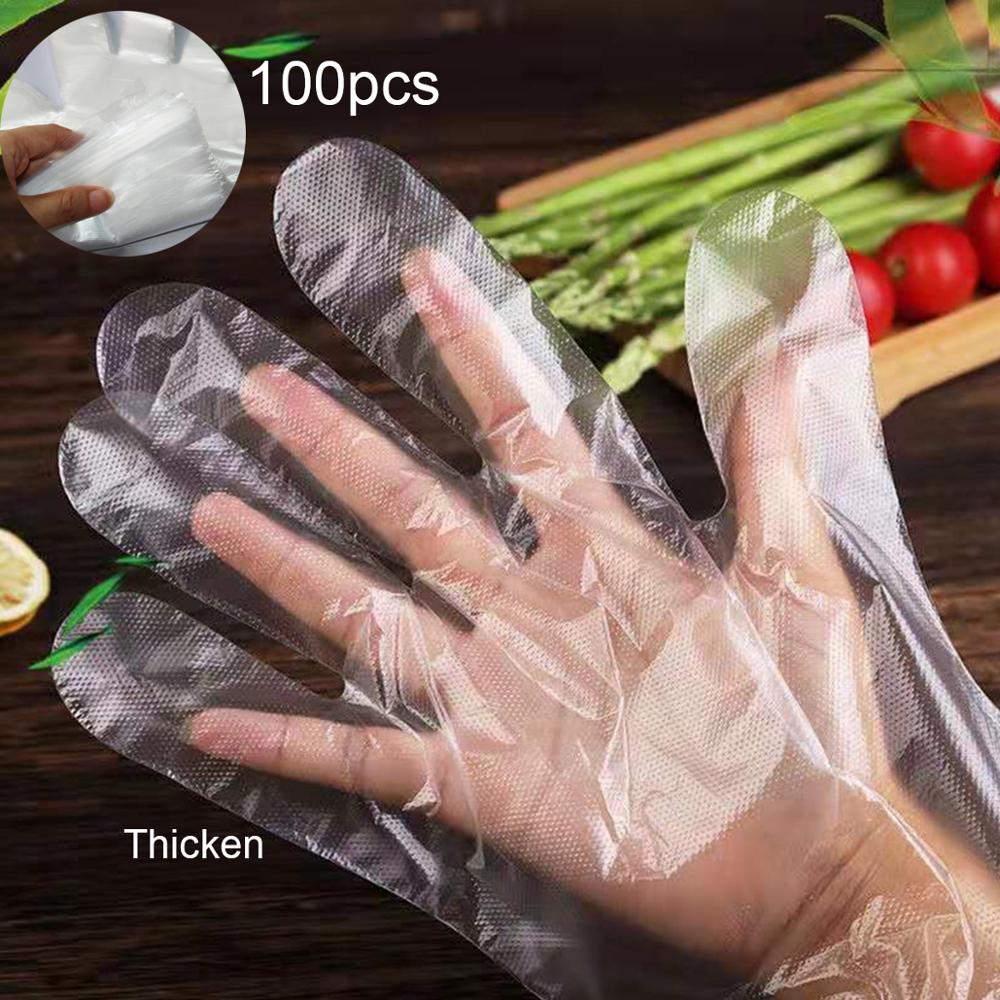 100 Pcs Voedsel Plastic Handschoenen Wegwerp Transparante Milieuvriendelijke Handschoenen Restaurant Keuken Bbq Eten Handschoenen Fruit Groente Handschoenen