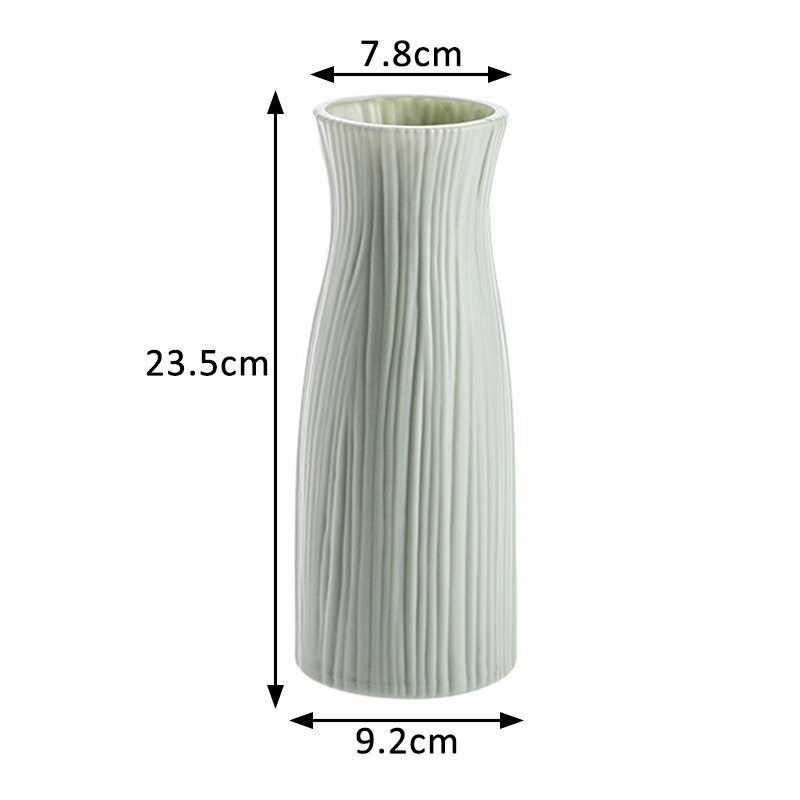 1Pcs PE Big Belly/Diamond/Tree Shape Vase Flower Imitation Ceramic Plastic Flower Vase Flower Basket Nordic Style: tree shape green