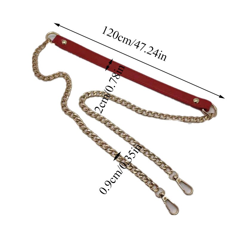 120cm saco de substituição de corrente metal + couro do plutônio saco correias para diy bolsa alças alças de ombro acessórios saco alças 2020