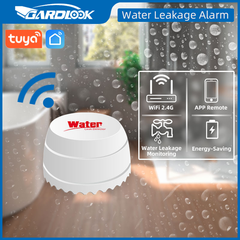 WiFi Water Level Sensor Flood Leak Detector Tuya Leakage Alarm Smart Home Life APP Water Alert Overflow Alarm Security System: Yellow