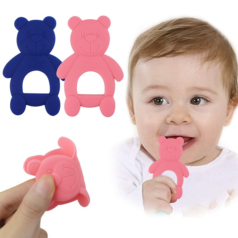 1pc Del bambino Teether dell'orso Del silicone Bastone Molare Morso Del bambino