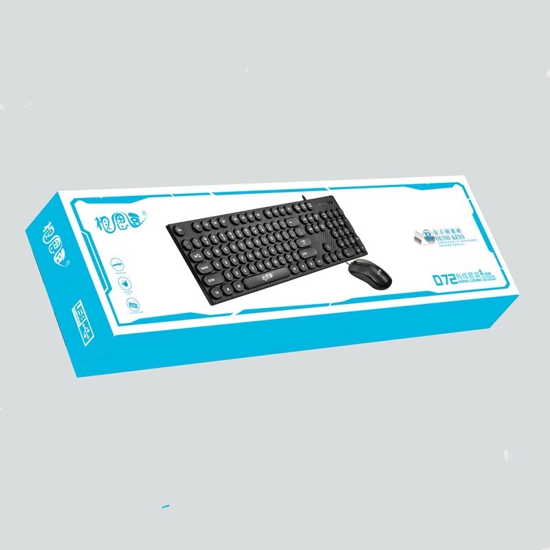 Acaciabonen complex gram cirkel typemachine toetskap-stijl bedraad usb toetsenbord computer kantoor zakelijk toetsenbord en muis kit: Acaciabonen  d72 toetsenbord- en muisset