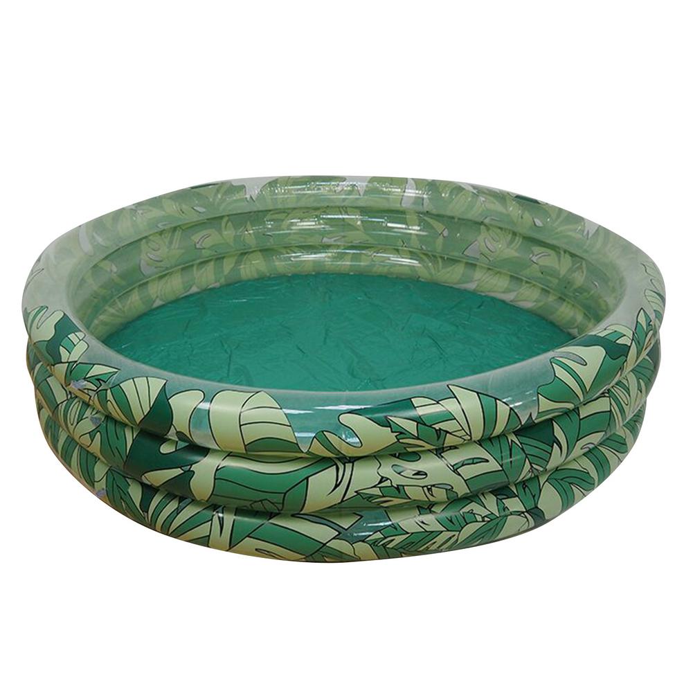 Inflatable Leaf Swimming Pool Children's Paddling Pool Ocean Ball Pool Thickened Bubble Bottom Diameter After Inflation 148cm: Default Title