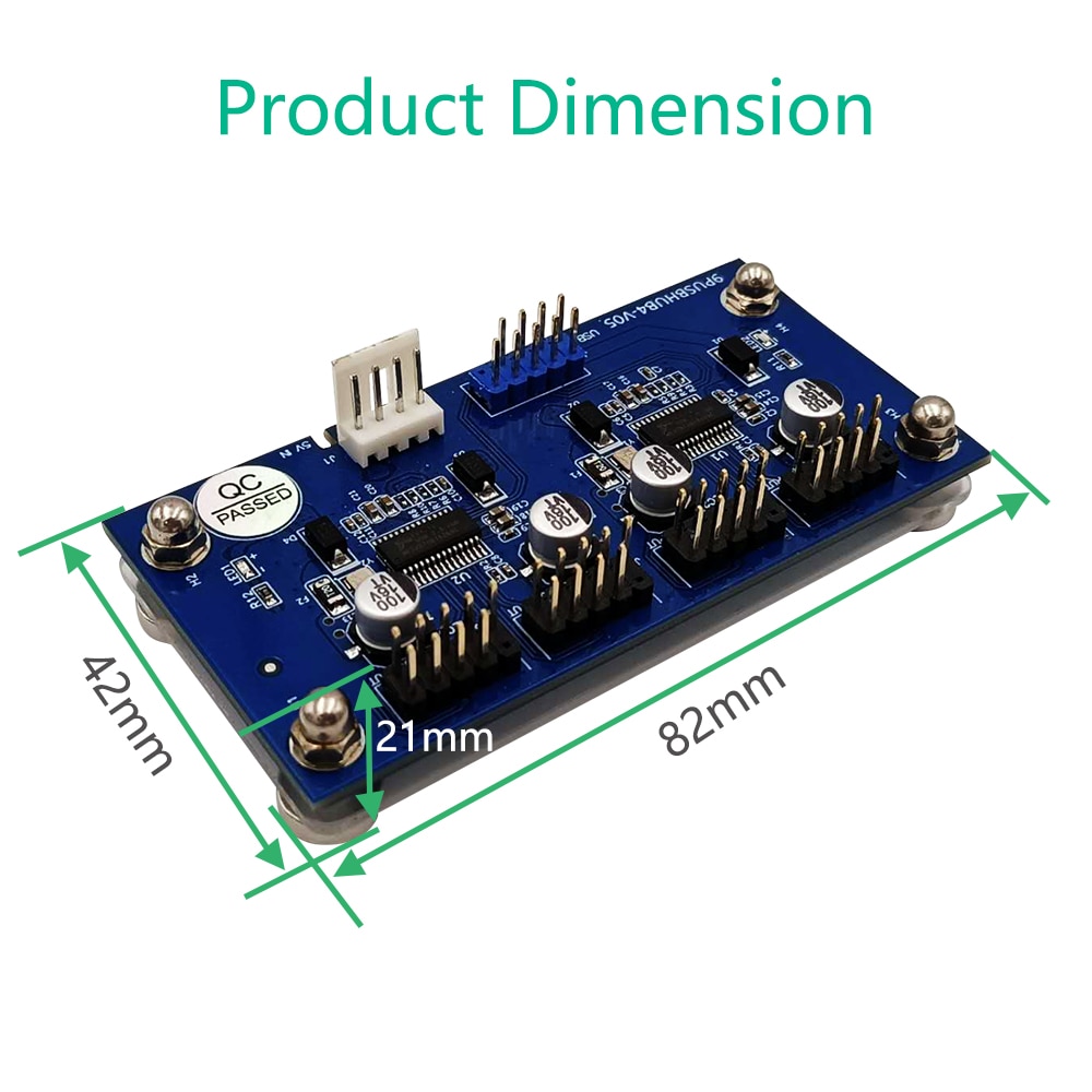 9pin Usb Header Mannelijke 1 Naar 4 Mannelijke Verlengkabel Card Usb 2.0 Hub 9 Pin Connector Adapter + Sata power Magnetische Basis Voor Desktop