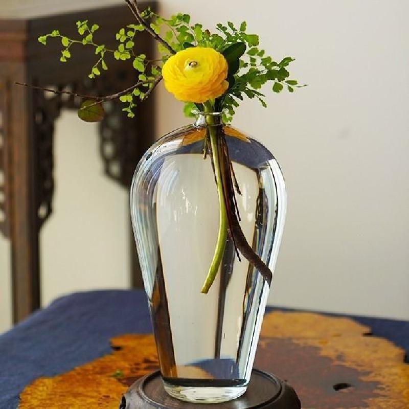 Japanese Zen Vase Transparent Glass Countertop Vase Home Decoration Flower Arrangement Hydroponic Small Vase Home Decoration