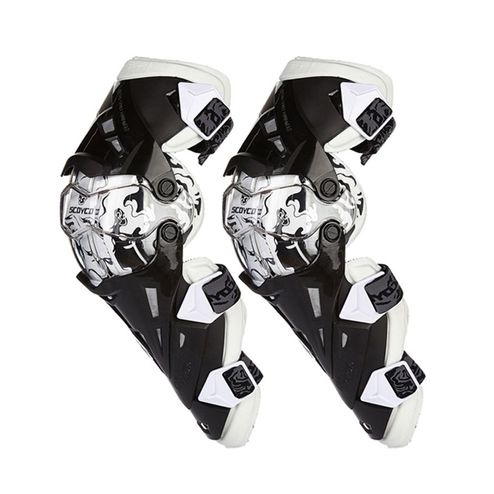 SCOYCO Motorcycle Knee Protector Motorcycle Protection Knee Protector Motocross Riding Racing Protective Guards Moto Protection: K12 White