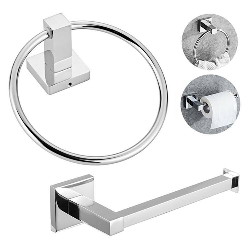 Rustfrit stål toiletpapirholder toiletpapirrulleholder toiletpapirholder papirhåndklædeholder håndklædering sæt
