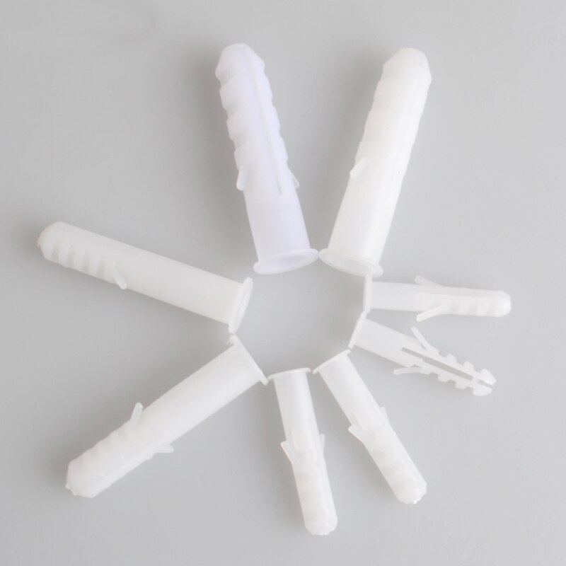 White Sleeve Nylon Screw Bolts Plastic Plug Expansion Tube 5mm 6mm 8mm 10mm
