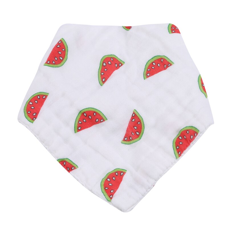 1Pc Baby Bib 100% Natuurlijk Katoen Zacht Fruit Stijl Hoofddoek Baby Blouse Snurken Doek Voeden Speeksel Handdoek baby Met Behulp Van